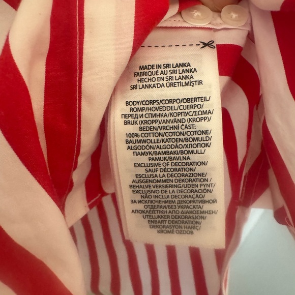 Polo Ralph Lauren Red and White Striped Shirt. Womens size 2. - Picture 4 of 5